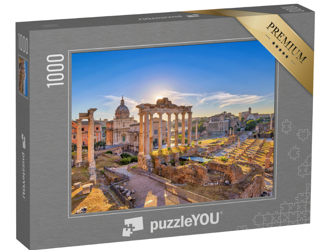 Puzzle 1000 Teile „Sonnenaufgang über Rom mit Forum Romanum“