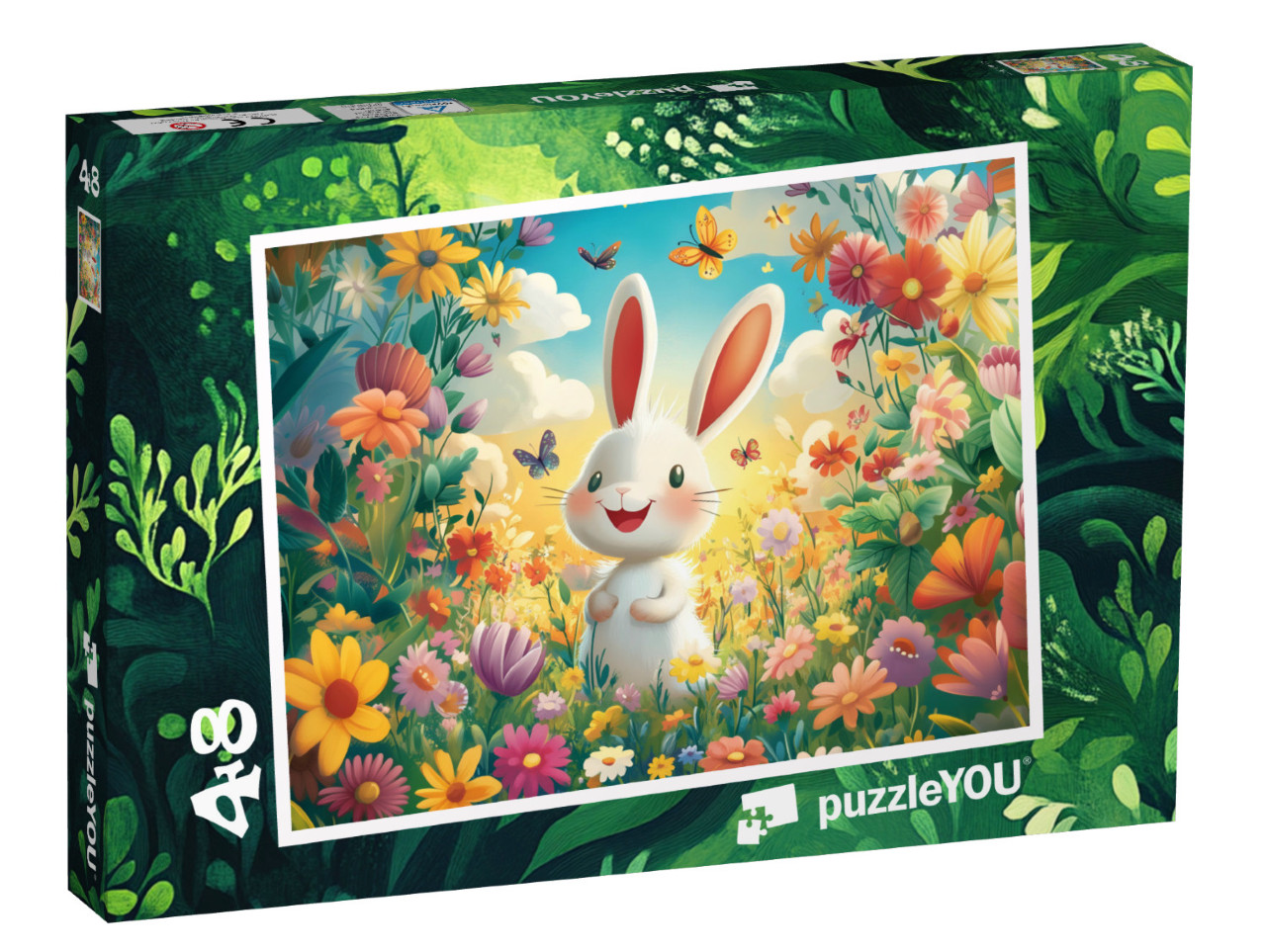 Puzzle 48 Teile „Der staunende Hase Heribert“