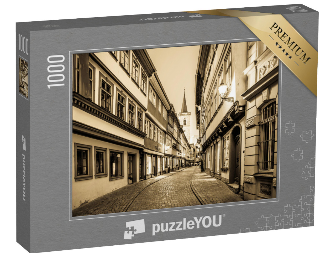 Puzzle 1000 Teile „Historischen Fassaden in Erfurt, Deutschland“