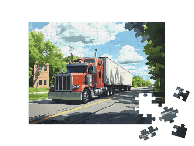 Puzzle 100 Teile „Trucks auf Reisen“
