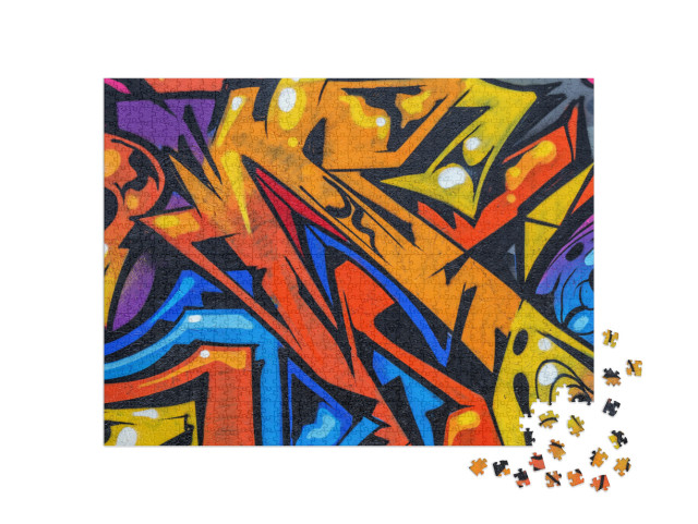 Puzzle 1000 Teile „Street Art Graffiti, Nahaufnahme“