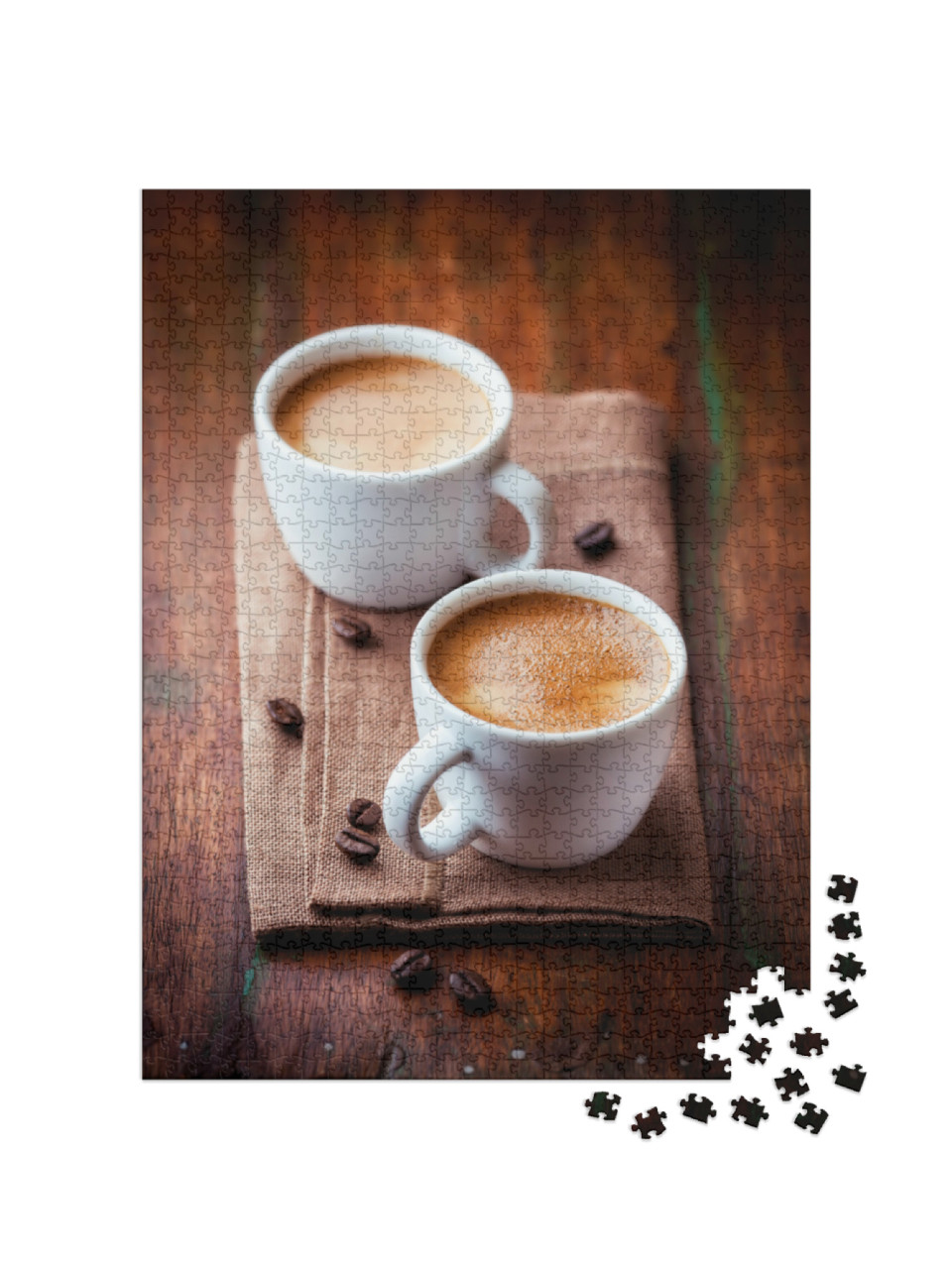 Puzzle 1000 Teile „Zwei Tassen von frisch aufgebrühtem Espresso“