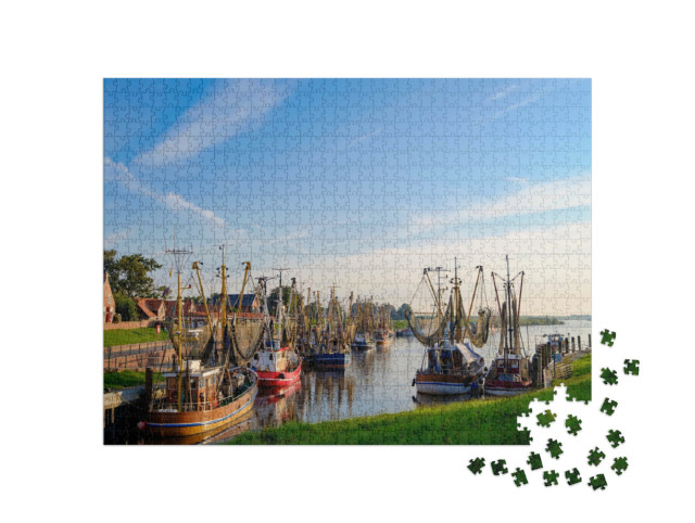 Puzzle 1000 Teile „Hafen von Greetsiel, Deutschland“