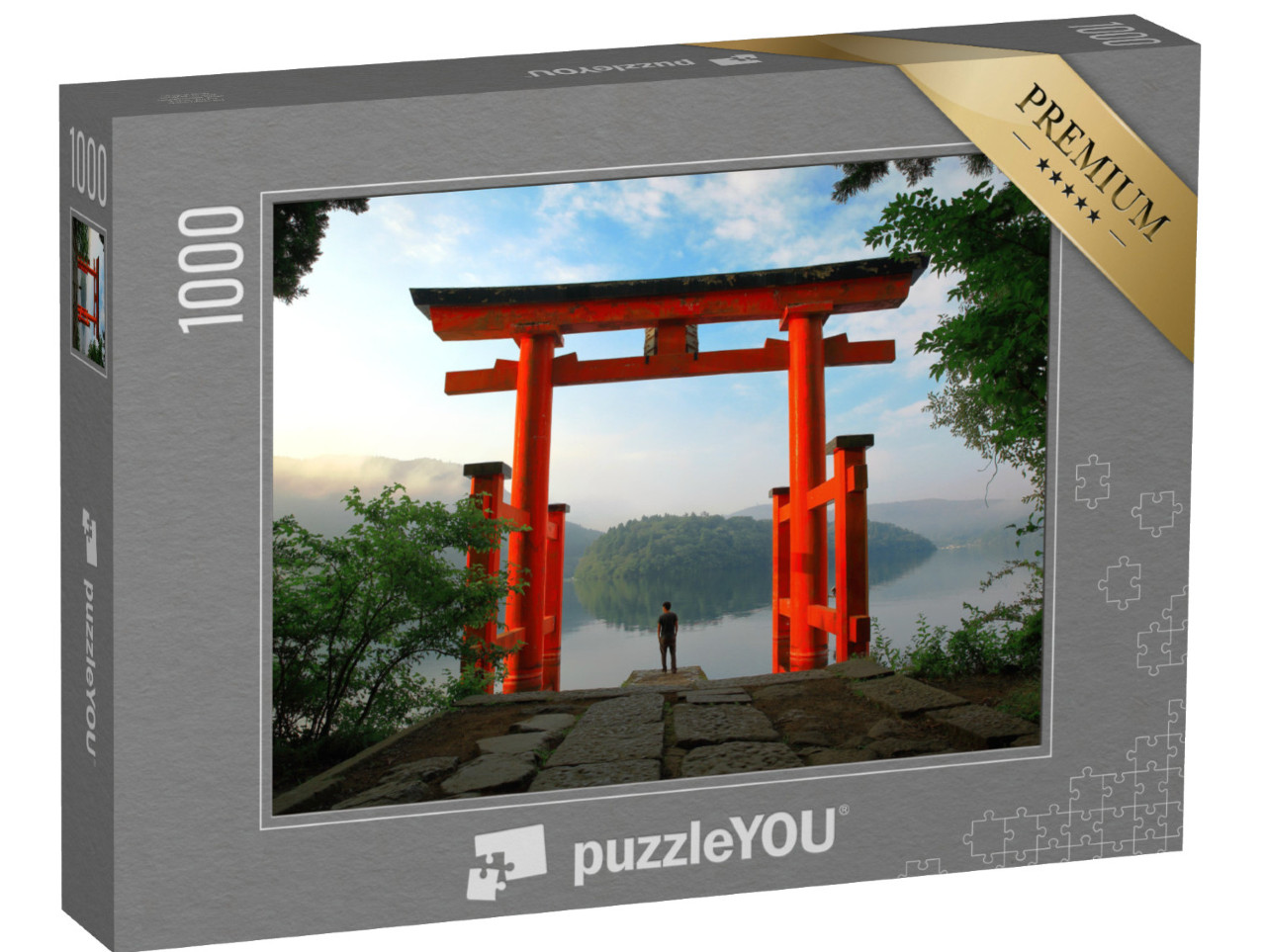 Puzzle 1000 Teile „Torii-Tor des Hakone-Schreins am Ashi-See in Japan“