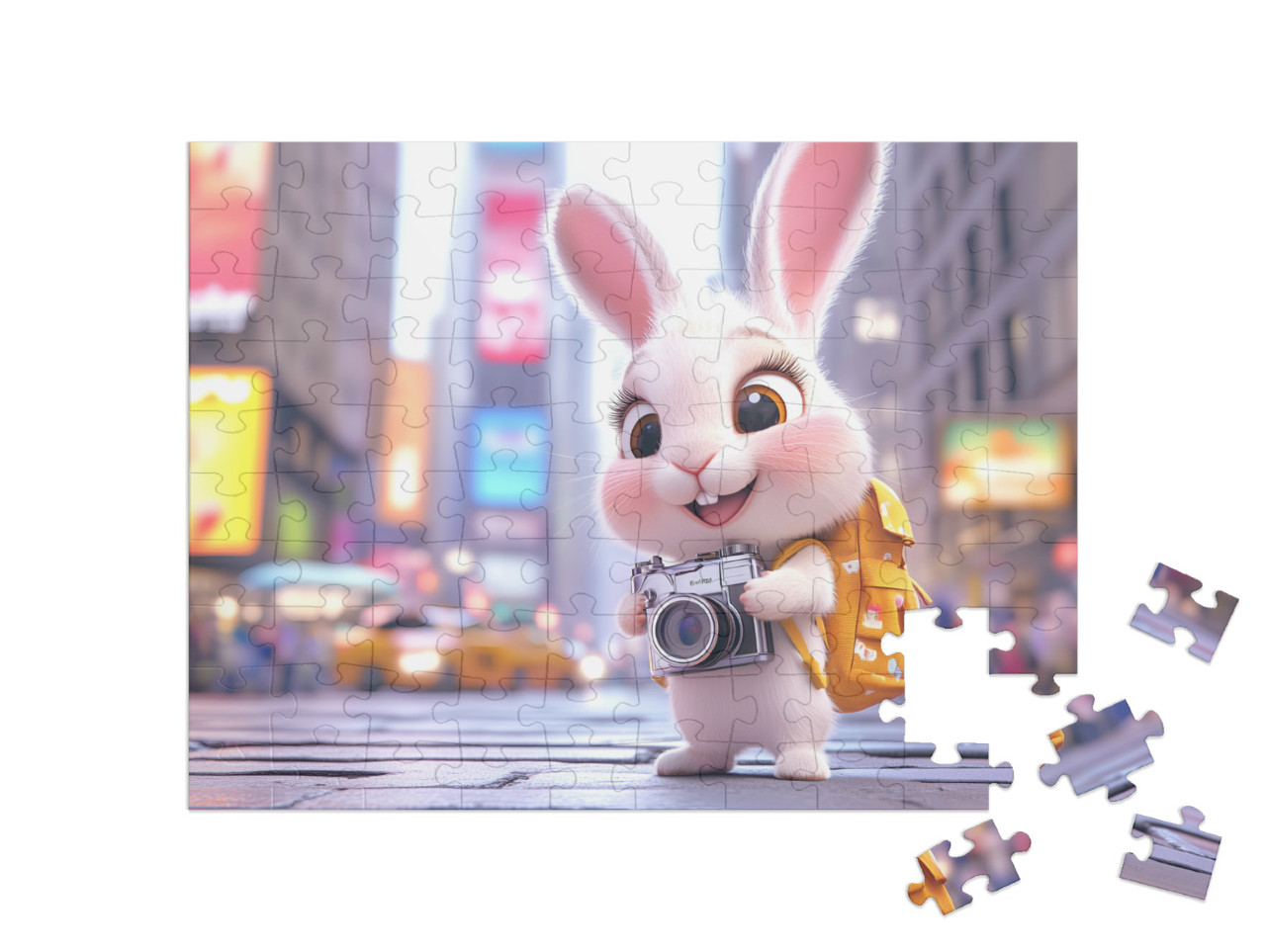 Puzzle 100 Teile „Hasi Hanna auf Reisen in New York“