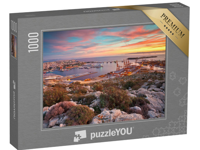 Puzzle 1000 Teile „Blick auf den Hafen von Piräus in Athen, Griechenland“