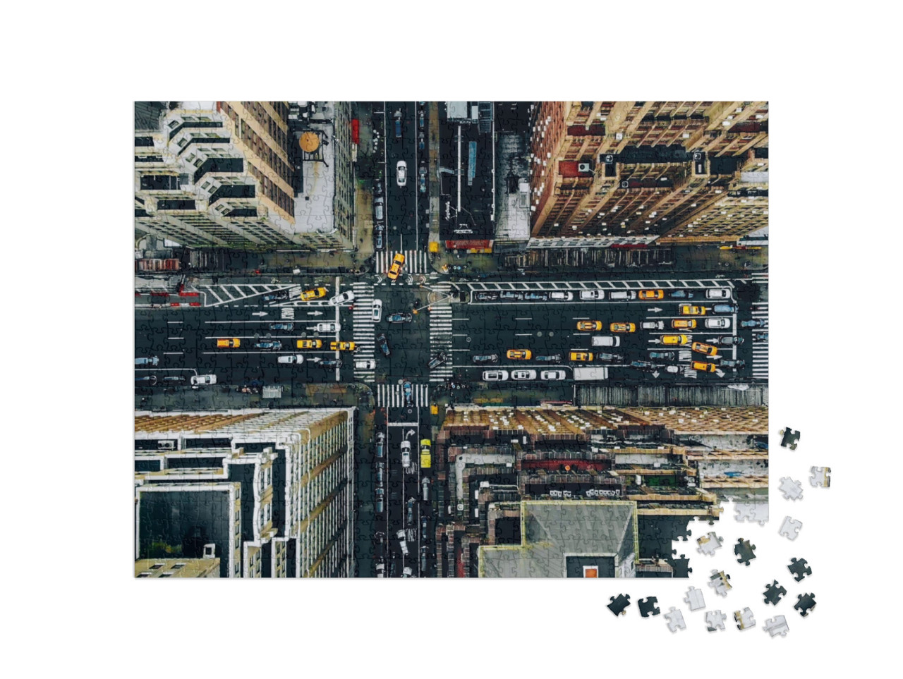 Puzzle 1000 Teile „Luftaufnahme von New York Downtown“