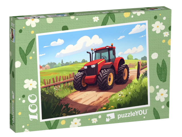 Puzzle 100 Teile „Traktorfahrt bei Sonnenschein“