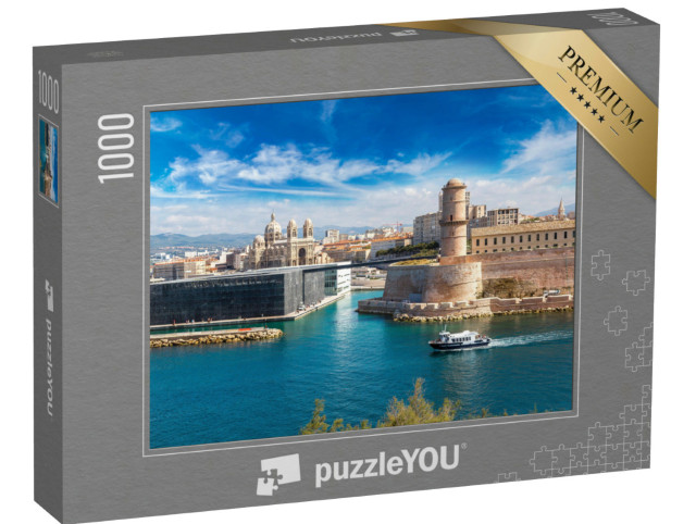 Puzzle 1000 Teile „Schloss Saint Jean und Kathedrale de la Major, Marseille, Frankreich“