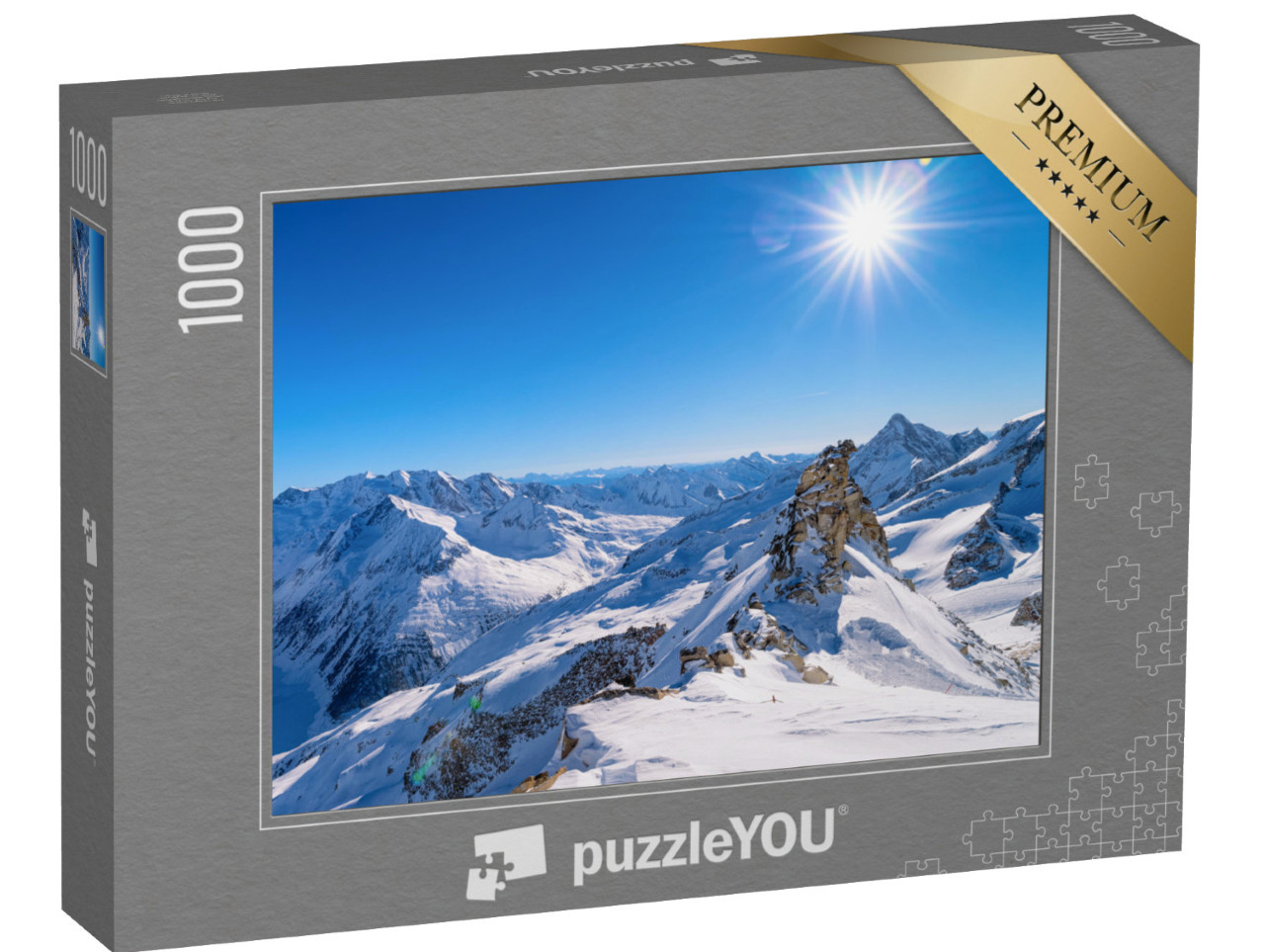 Puzzle 1000 Teile „Majestätische Gipfel am Hintertuxer Gletscher, Zillertal, Österreich“