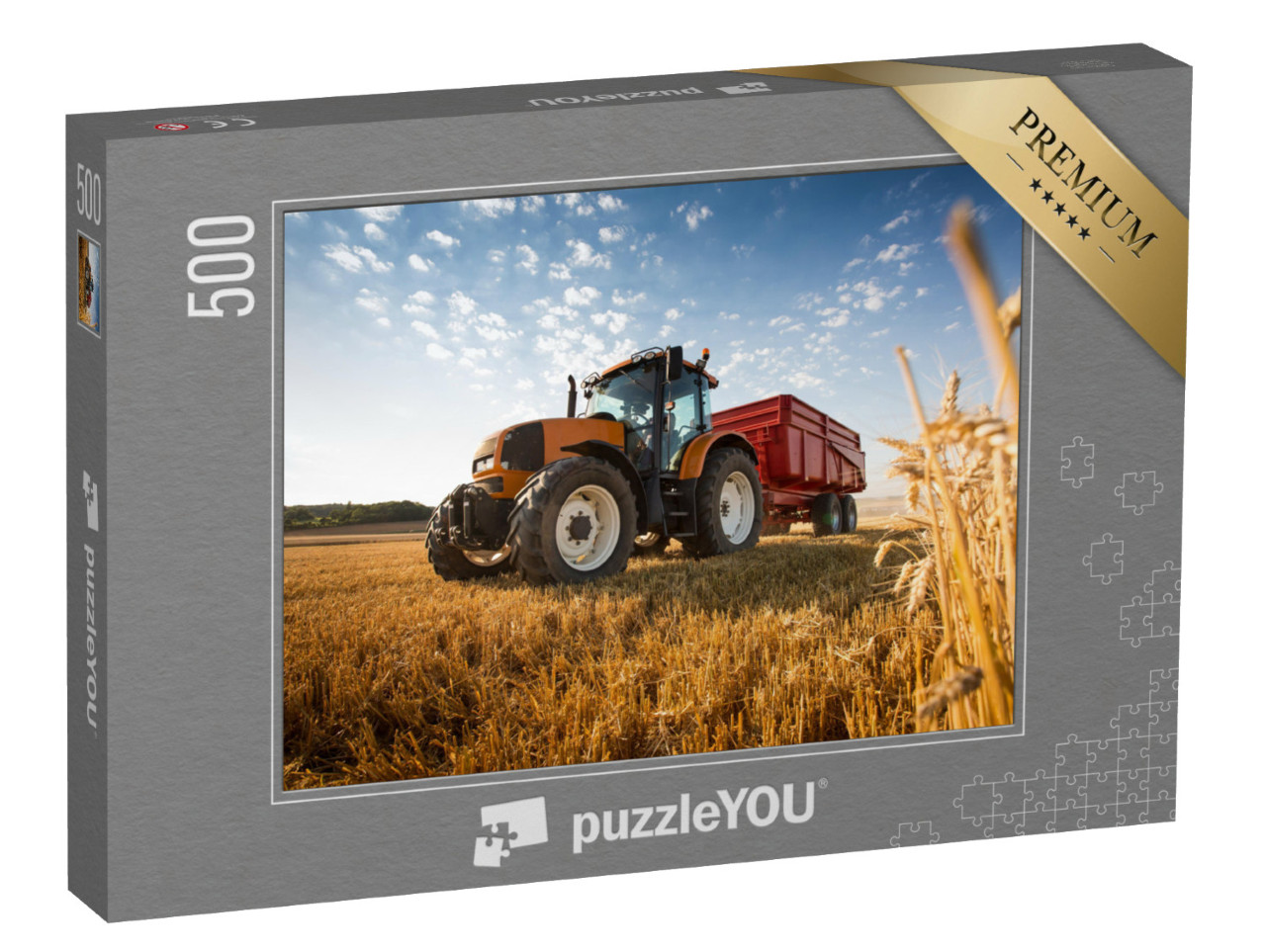 Puzzle 500 Teile „Ein Traktor bei der Ernte“