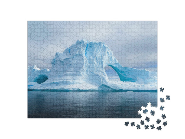 Puzzle 1000 Teile „Gletscher und Eisberge der Antarktis aus dem Süden der Erde“