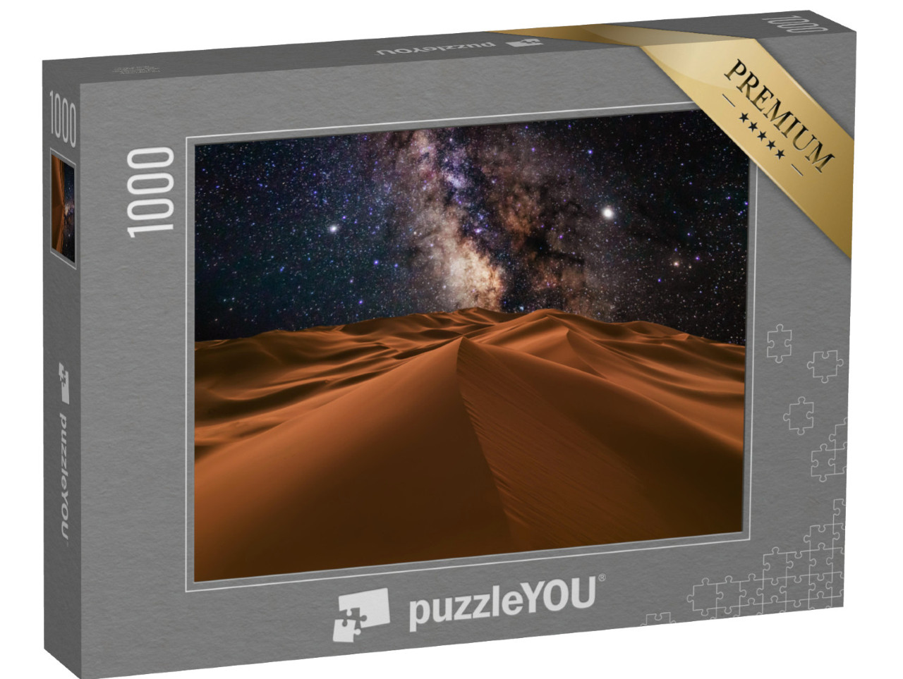 Puzzle 1000 Teile „Beeindruckende Aussicht auf die Wüste Sahara unter dem nächtlichen Sternenhimmel“