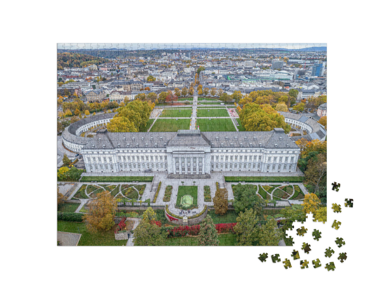 Puzzle 1000 Teile „Blick über Koblenz mit Kurfürstlichem Schloss“