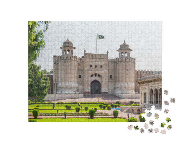 Puzzle 1000 Teile „Panorama des majestätischen Lahore Fort, Pakistan“
