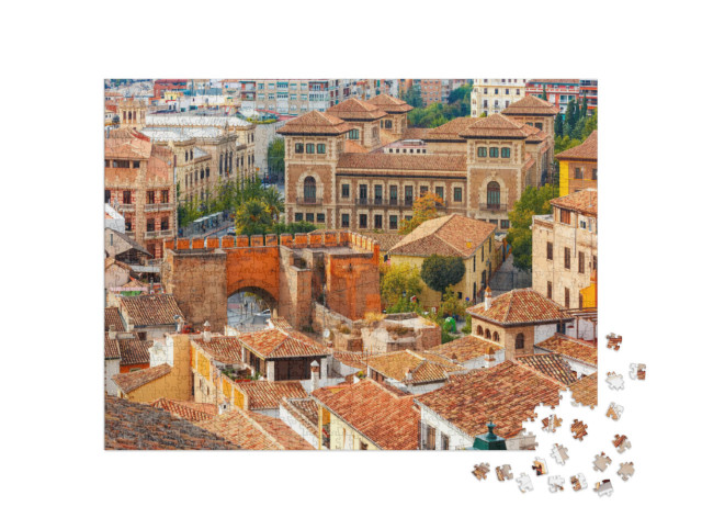 Puzzle 1000 Teile „Blick auf die Altstadt von Granada, Andalusien, Spanien“