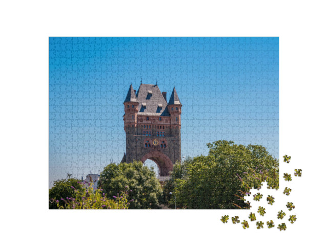 Puzzle 1000 Teile „Nibelungenbrücke über dem Rhein in Worms“