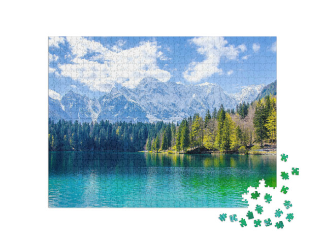 Puzzle 1000 Teile „Bergsee: Wasser und Landschaft“