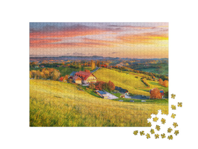 Puzzle 1000 Teile „Traumhafte Weinbergslandschaft in der Südsteiermark“