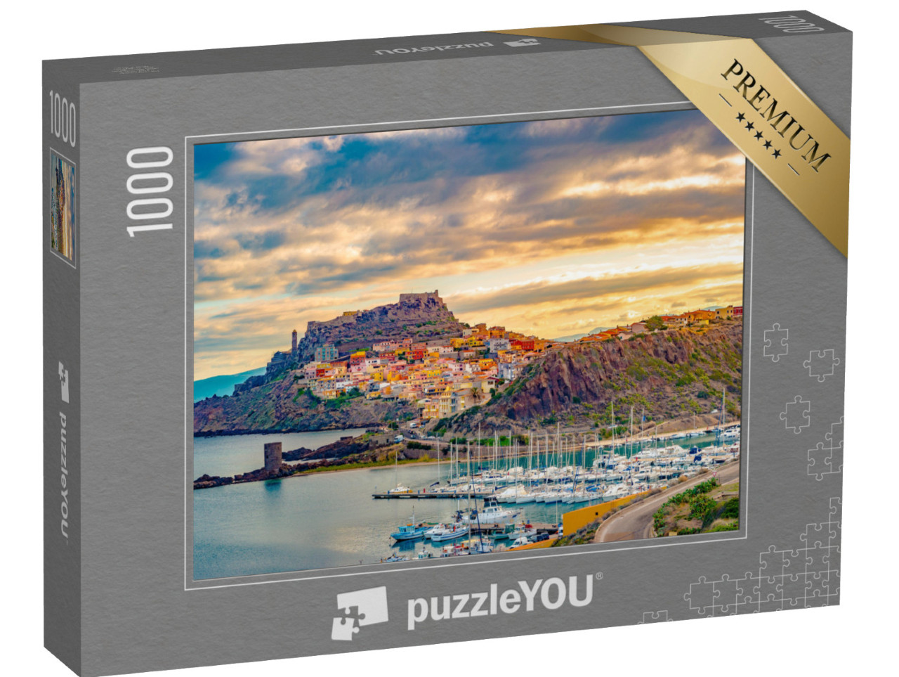 Puzzle 1000 Teile „Gasse von Castelsardo, Sardinien, Italien“