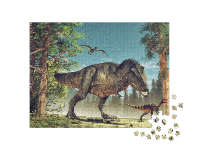 Puzzle 1000 Teile „3D-Rendering: Dinosaurier“