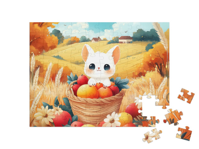 Puzzle 100 Teile „Der kleine Kater und die goldenen Äpfel“