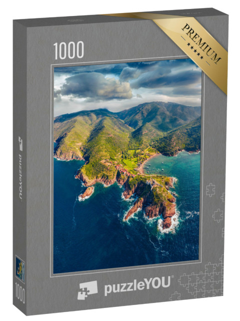 Puzzle 1000 Teile „Morgenszene von Port de Girolata, Korsika, Frankreich“