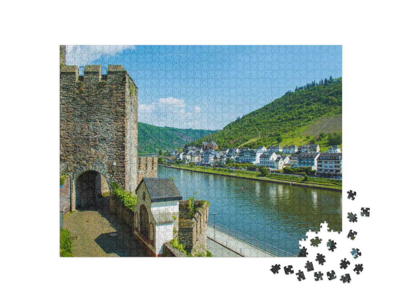 Puzzle 1000 Teile „Malerische Stadt Cochem an der Mosel in Rheinland-Pfalz, Deutschland“