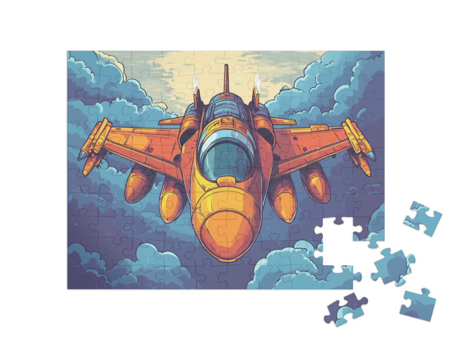 Puzzle 100 Teile „Ein Düsenjet in Einsatz“