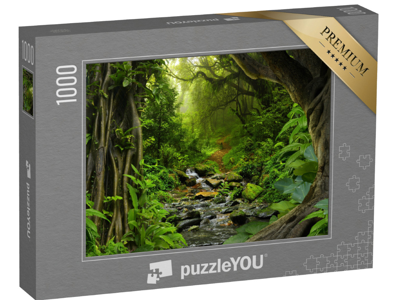 Puzzle 1000 Teile „Tropischer Dschungel mit Fluss“