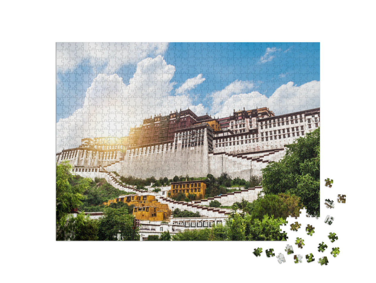 Puzzle 1000 Teile „China Tibet Lhasa Potala-Palast, ehemalige Residenz des Dalai Lama“