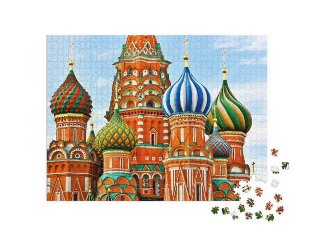 Puzzle 1000 Teile „Kathedrale auf dem Roten Platz in Moskau“
