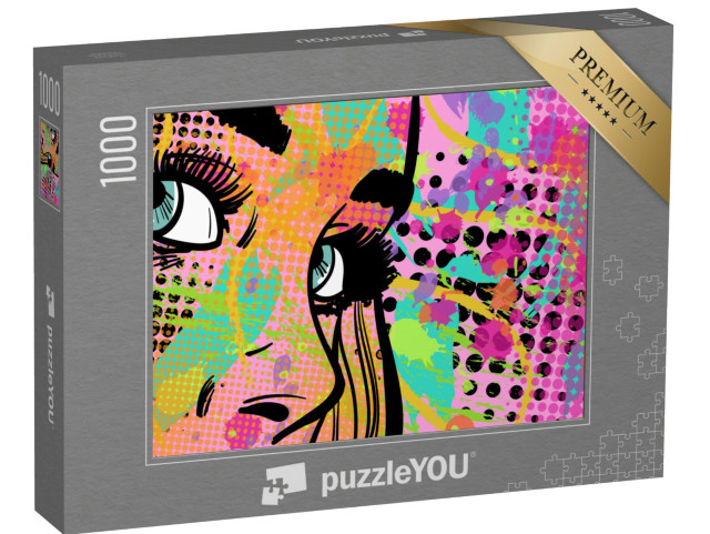 Puzzle 1000 Teile „Pop-Art-Stil mit der abstrakten Dame“