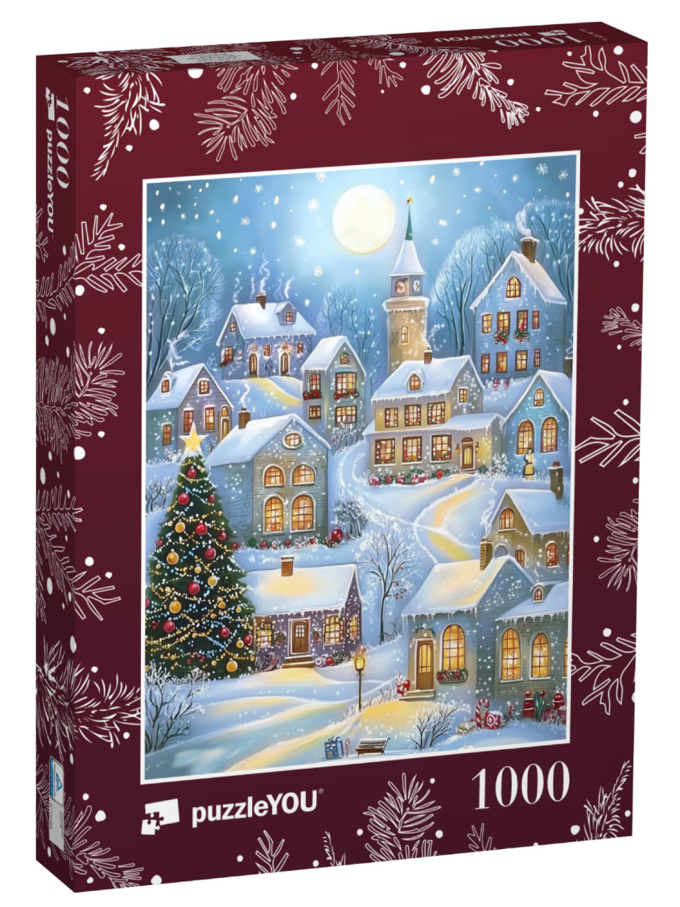 Puzzle 1000 Teile „Weihnachtsstadt mit süßen Häuschen“