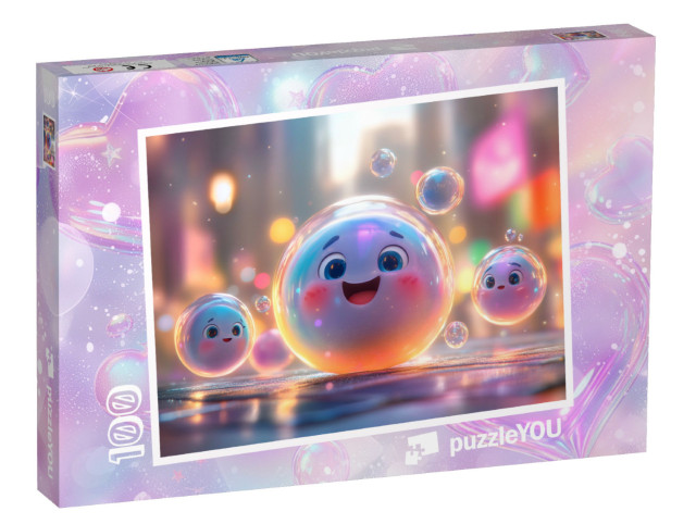 Puzzle 100 Teile „Mit Seifenblasen durch den Frühling“