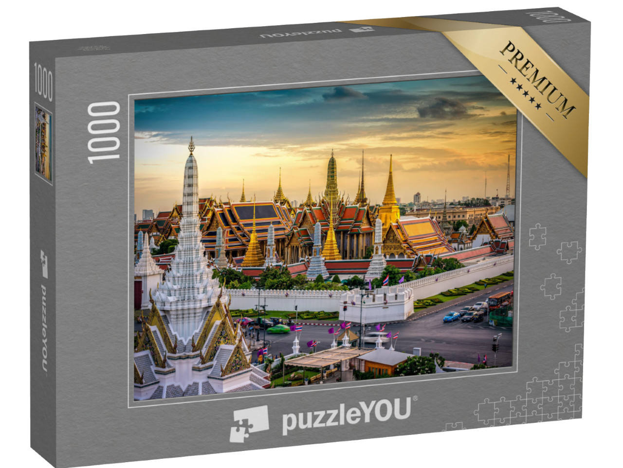 Puzzle 1000 Teile „Großer Palast bei Sonnenuntergang, Bangkok, Thailand“