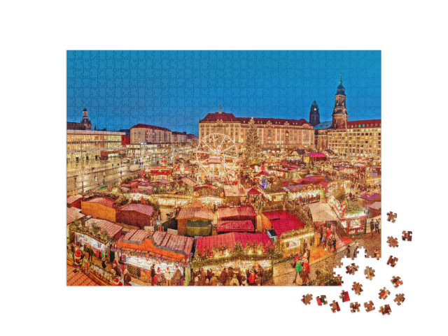 Puzzle 1000 Teile „Dresden in der Weihnachtszeit, Deutschland“