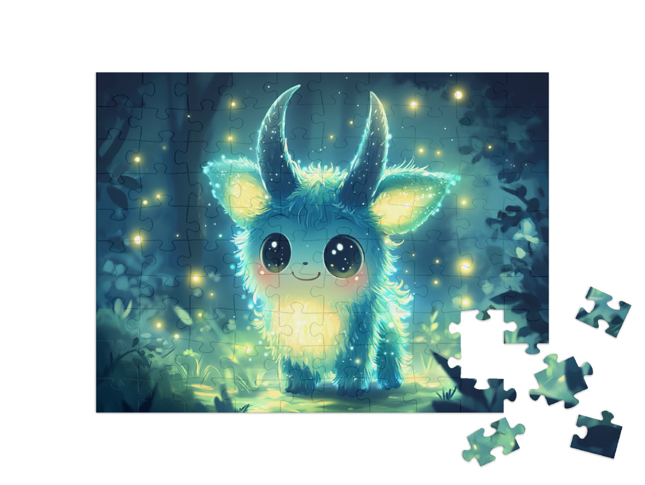 Puzzle 100 Teile „Mein Licht leuchtet den Weg durch den Zauberwald“