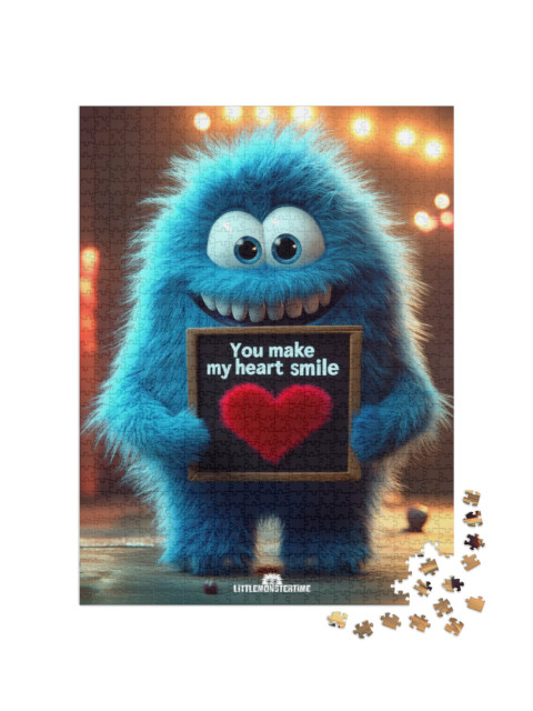 Puzzle 1000 Teile „LITTLEMONSTERTIME: You make my heart smile“