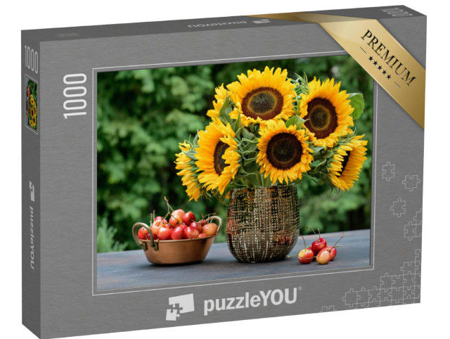 Puzzle 1000 Teile „Sonnenblumen in einem Blumenarrangement zum Herbst“