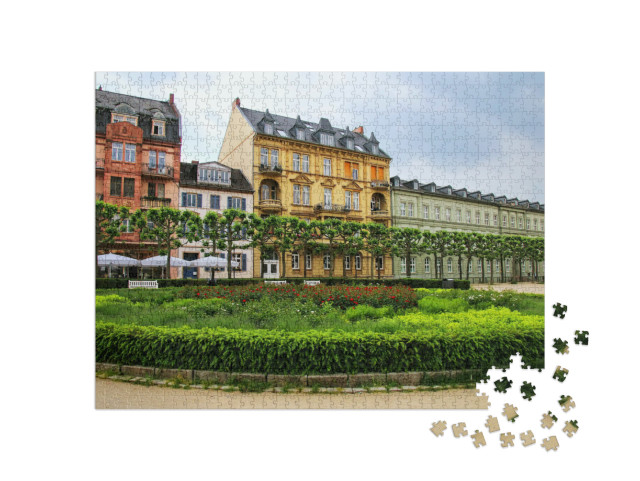 Puzzle 1000 Teile „Wohngebäude am Luisenplatz, Wiesbaden, Deutschland“