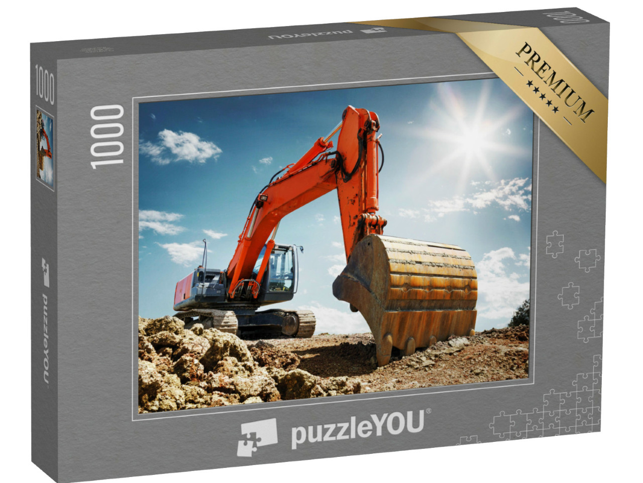 Puzzle 1000 Teile „Frontansicht eines Raupenbaggers“