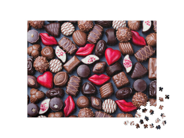 Puzzle 1000 Teile „Sortiment von feinen Schokoladenbonbons“