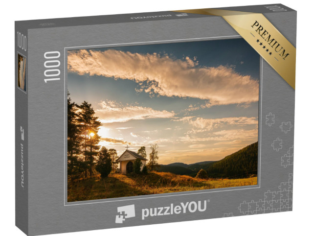 Puzzle 1000 Teile „Abendstimmung über den Hügeln des Erzgebirges“