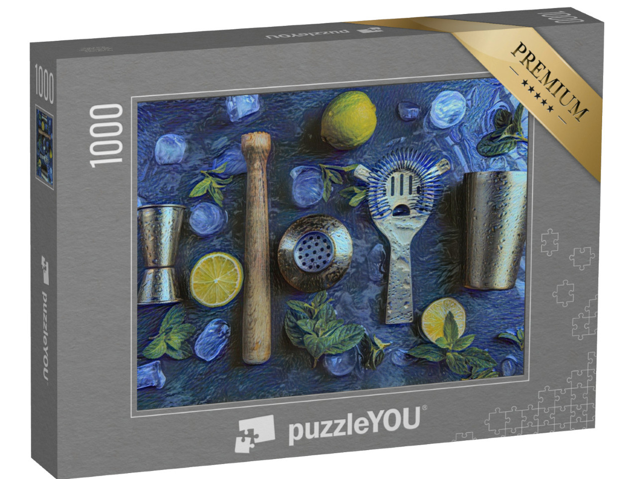 Puzzle 1000 Teile „im Kunst-Stil von van Gogh, Sternennacht - Cocktails - Puzzle-Kollektion Künstler & Gemälde“