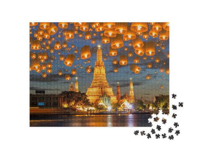 Puzzle 1000 Teile „Schwimmende Lampe beim Yee-Peng-Festival, Bangkok“