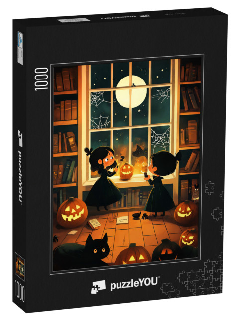 Puzzle 1000 Teile „Schwestern feiern Halloween“