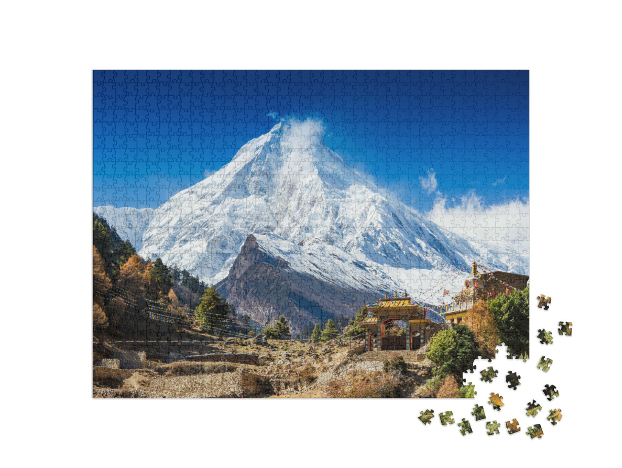 Puzzle 1000 Teile „Mount Manaslu im Himalaya, Nepal“