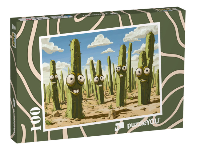 Puzzle 100 Teile „Die verrückte Kaktus-City“