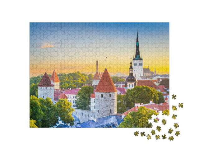 Puzzle 1000 Teile „Skyline der Stadt Tallinn, Estland“